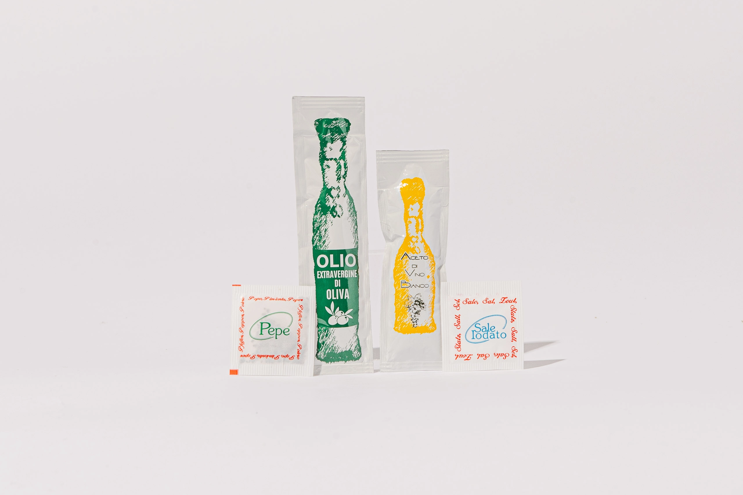 kit condimenti monodose completo olio aceto sale pepe horeca